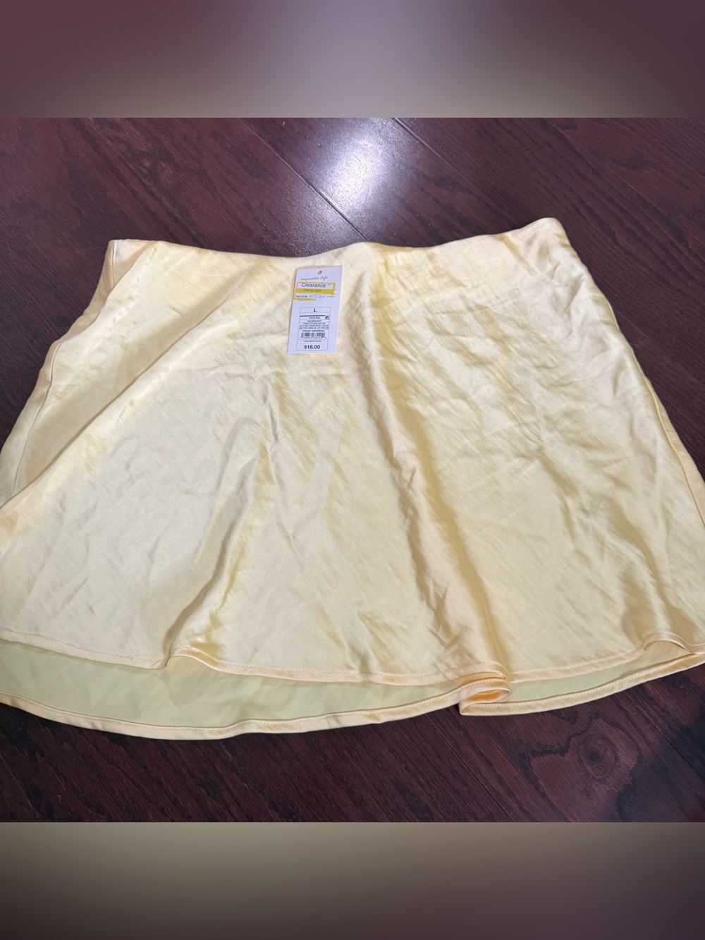 A new day Pale Yellow silky Circle Skirt